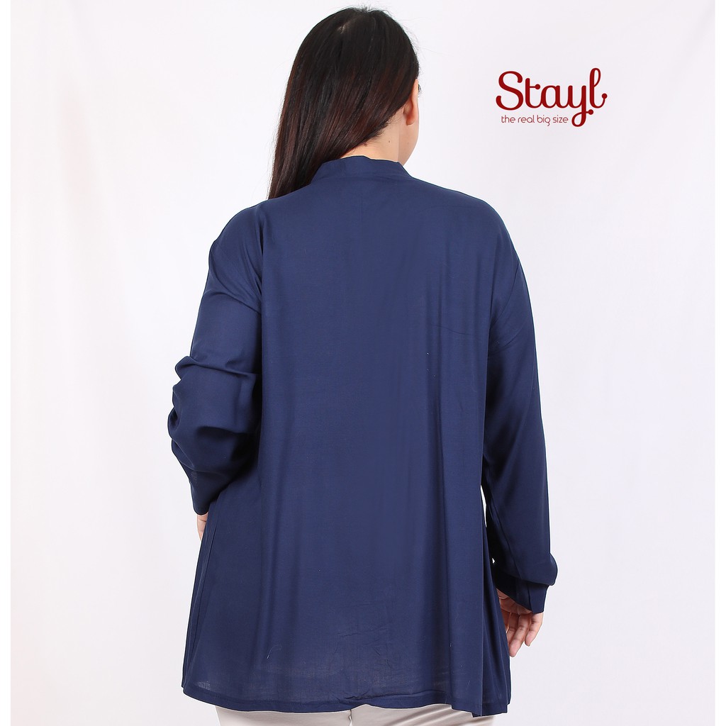 Kemeja Wanita Lengan Panjang LD 100 - 120 3XL Jumbo Rayon Twill 7 Warna Qanita Atasan Big Size XL-5