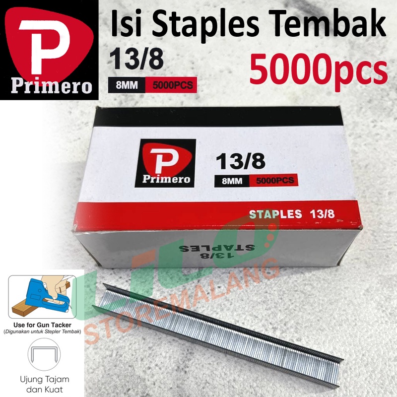

Isi Refill Staples Stapler Tembak Gun 8mm 13/8 5000 pcs L311