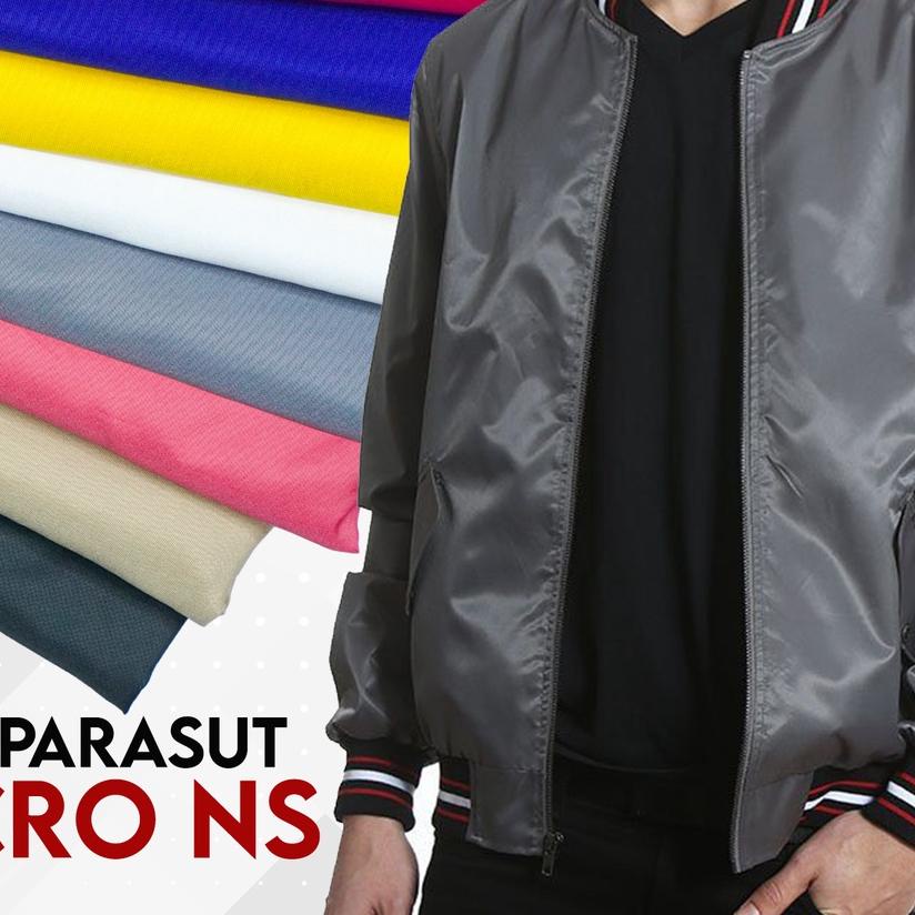 ☟ Bahan Kain Jaket Parasut Micro NS Waterproof Murah ♡