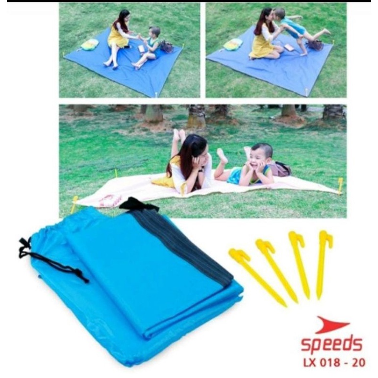 Tikar lipat outdoor / tikar speeds lengkap pasak