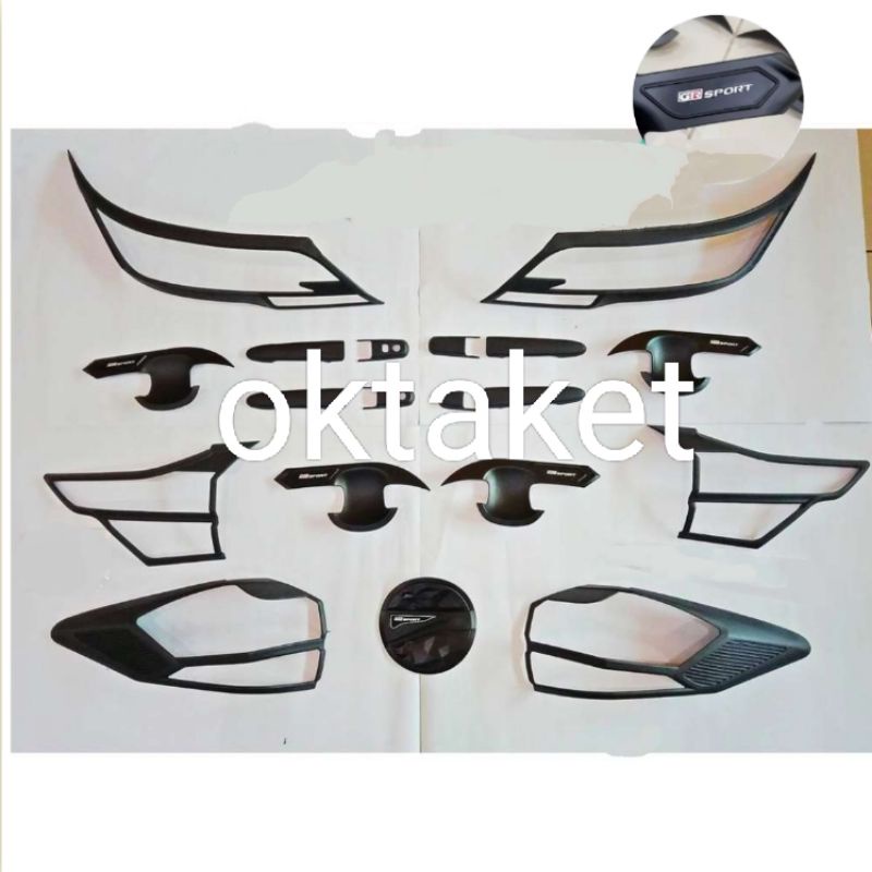 paket lengkap all new Rush Terios 2021 2022 full GR Sport Garnish depan belakang outer handle tank cover Hitam