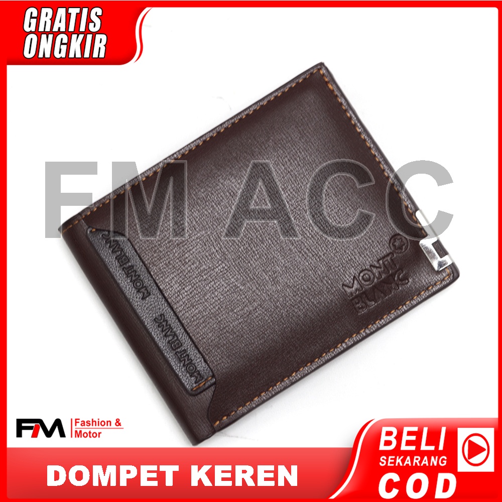 PROMO-Dompet Mont Blanc Pria Asli Pendek Impor Asli-CHOKLAT