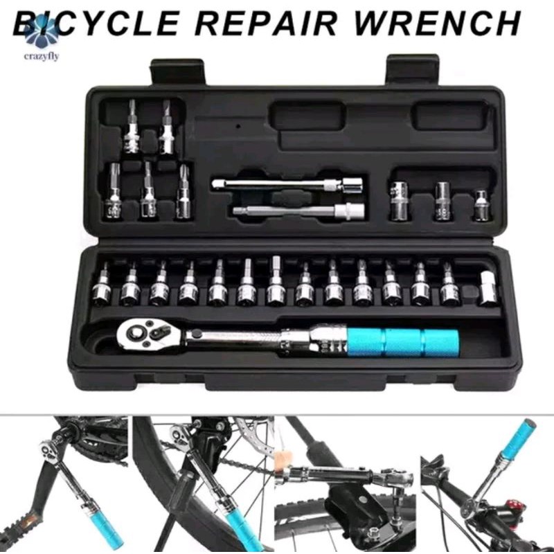 Kualitas bagus kunci torsi 25 pcs torque wrench tool set carbon alloy reparasi bengkel bike tools sepeda kunci set L