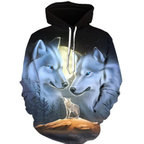Jaket 3 Dimensi Sweater Hoodie 3d Serigala