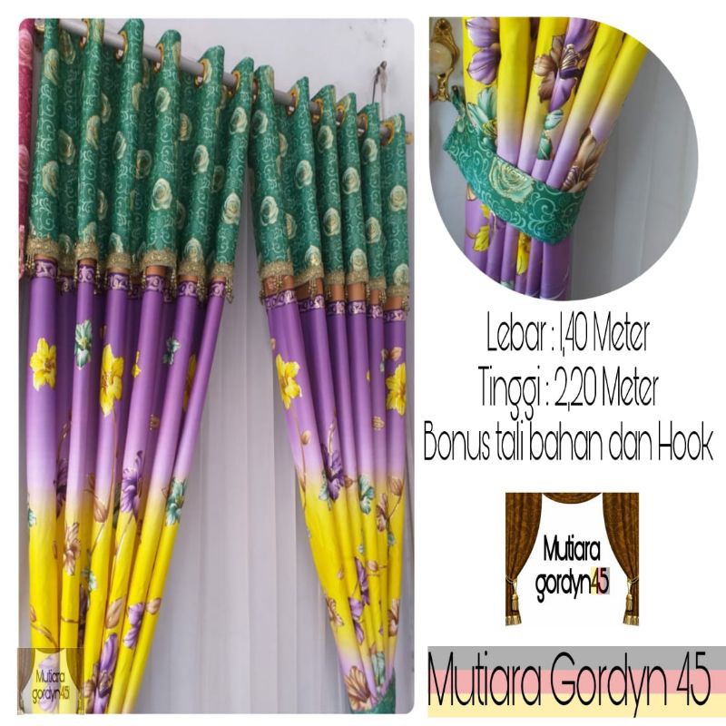 GORDEN Blackout PONI LURUS FLOWER HIJAU