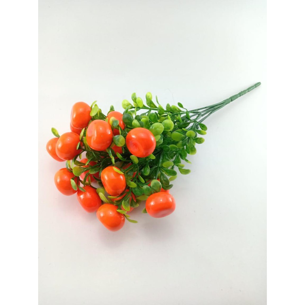 COD BUNGA BUAH BUNGA TANGKAI PLASTIK BUNGA ARTIFISIAL BUNGA PAJANGAN IMITASI BUNGA HIASAN BT9040-JERUK