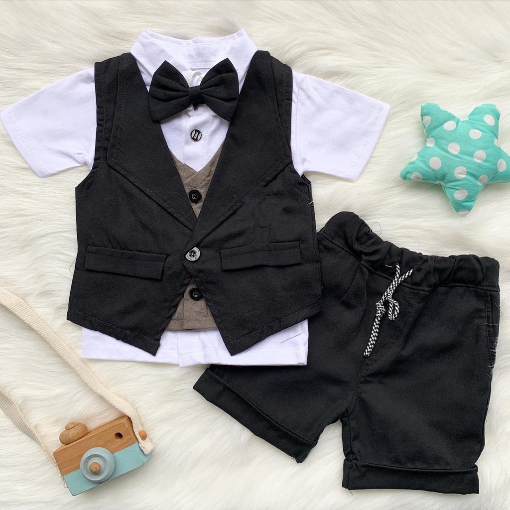 tuxedo anak laki laki 4 5 6 7 tahun (SIZE BESAR 4-7 TAHUN) baby tuxedo set tuxedo bayi baju kondangan cowok jas baby jas kondangan anak  formal