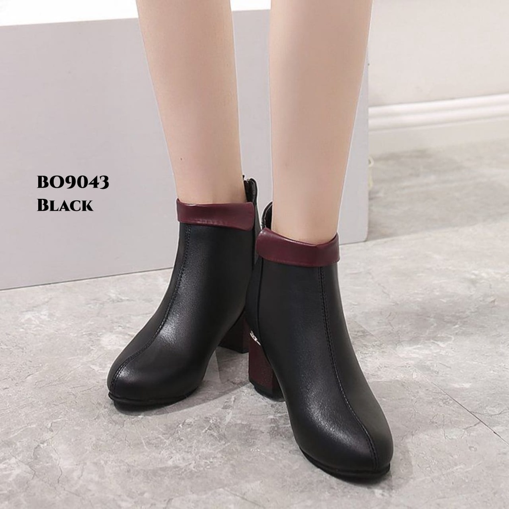 RESTOCK WYN SEPATU BOOTS FLAT KOREA BAHAN PU BO9043