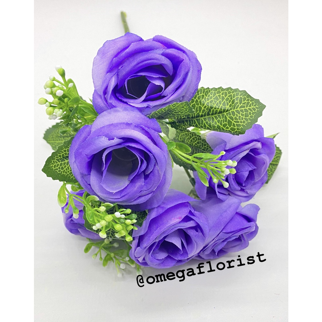Bunga Kuncup Tropis Rose Artificial Bunga Artificial/Bunga Plastik/Bunga Dekorasi/Dekorasi Pernikahan/Pernikahan-Ungu Muda