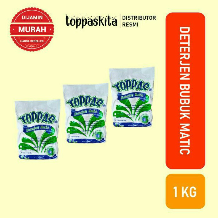 Toppas Deterjen Bubuk Matic Ekonomis / Detergent Sabun Cuci Baju Bubuk 1kg Termurah