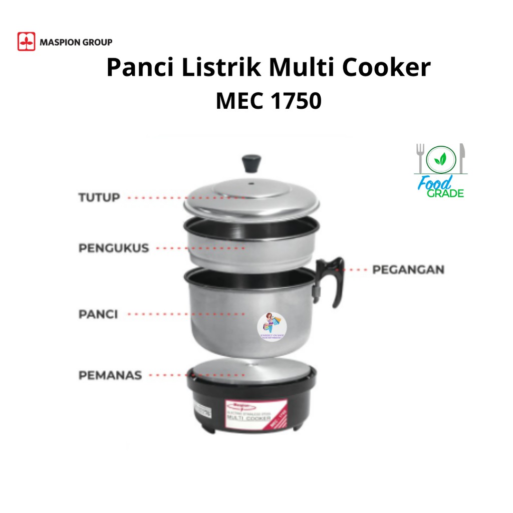 Panci Listrik Serbaguna Multi Cooker MEC 1750 Maspion