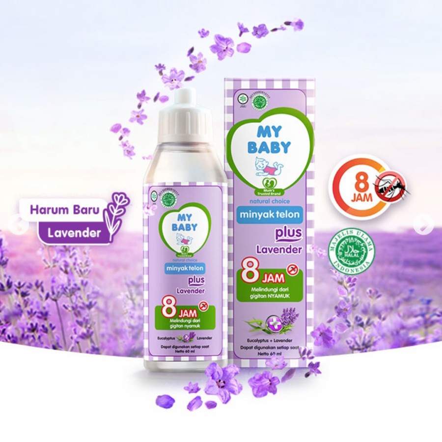 My Baby Minyak Telon Plus Lavender Ungu 60ml Minyak Telon MyBaby Anti Nyamuk 8 Jam