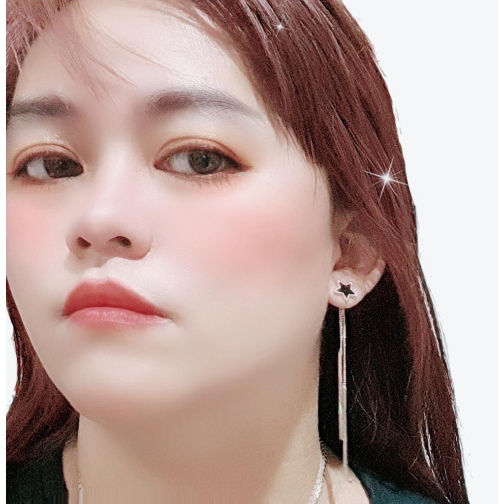 Anting Korea Bentuk Bintang Panjang Korea Star Pentagram Long Tassel Earrings For Women