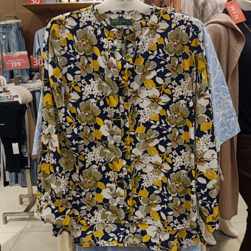 Point one kemeja wanita motif floral blossom S-XL