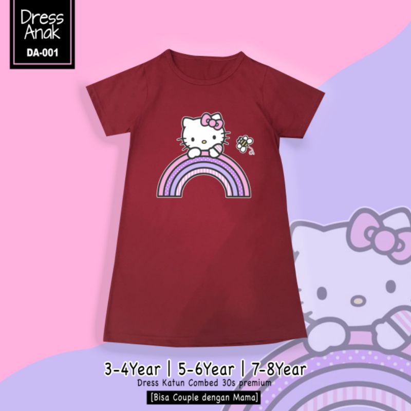 DRESS ANAK KATUN HELLO KITTY &amp; DRESS ANAK POOH