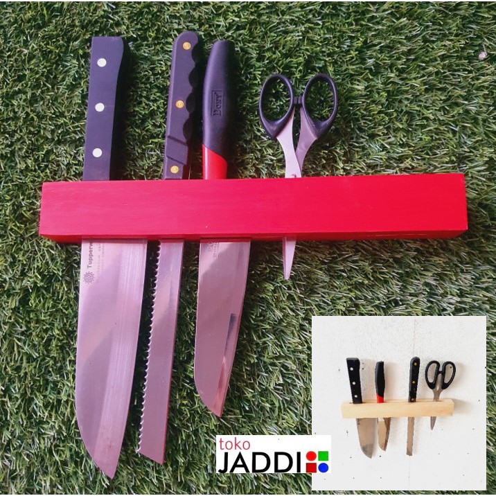 [COD] Rak kayu tempat pisau gantung Rak pisau gunting dinding