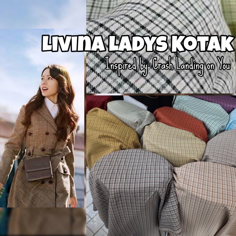 Livina Ladys Bellini Drill Kotak Bahan Blazer Crash Landing on You Inspired