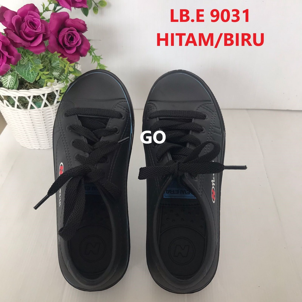 gos NEW ERA LB 9031 Sepatu Slip On Wanita Karet Terbaru Original-HITAM/BIRU