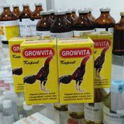 Growvita vitamin penambah nafsu makan, penguat otot sayap, kelenturan, penambah energi ayam aduan.