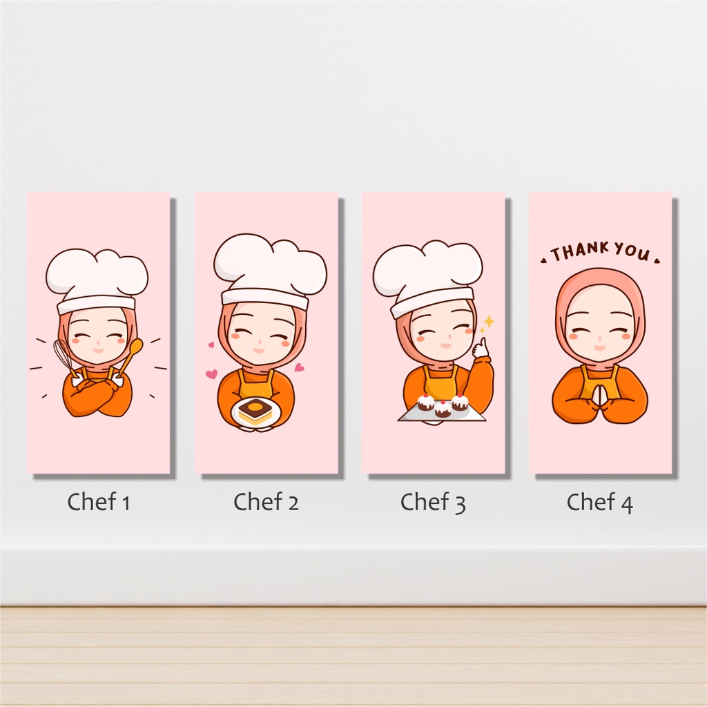 Hiasan Dinding Ruang Makan Aesthetic Walldecor Pajangan Dinding Dapur Lukisan Dinding Chef Cute 054
