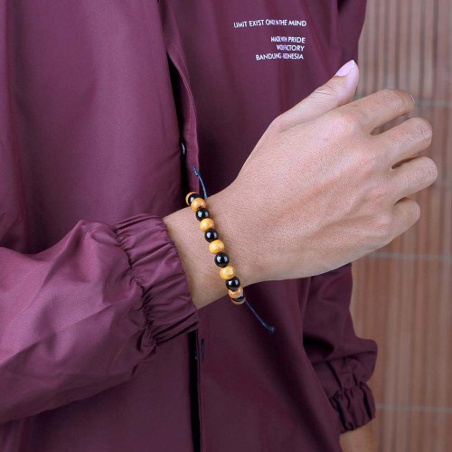 Gelang Tangan Tali Manik-Manik Pria Wanita Hand Made Simpel Beads Bracelet Vanka VK 035