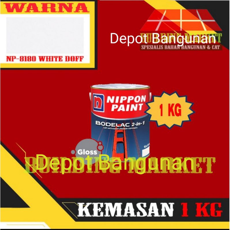 

Cat Besi Anti Karat Nippon Paint BODELAC 2 IN 1 NP 8180 White Dof 1 KG