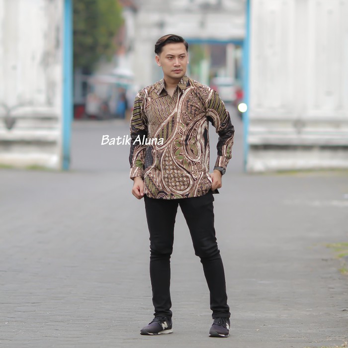 Batik pria lengan panjang Kemeja Atasan Baju batik pria laki laki lengan panjang premium cowok solo