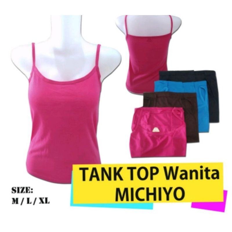MICHIYO ABG REMAJA DEWASA || TANK TOP MICHIYO WARNA TALI KECIL LUSINAN GROSIRAN RESELLER DROPSHIP ||
