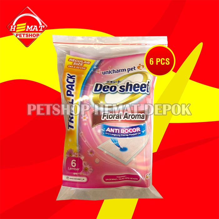 Deo-sheet Alas Pipis Poop anjing Perlak Hewan 6 pcs Repack