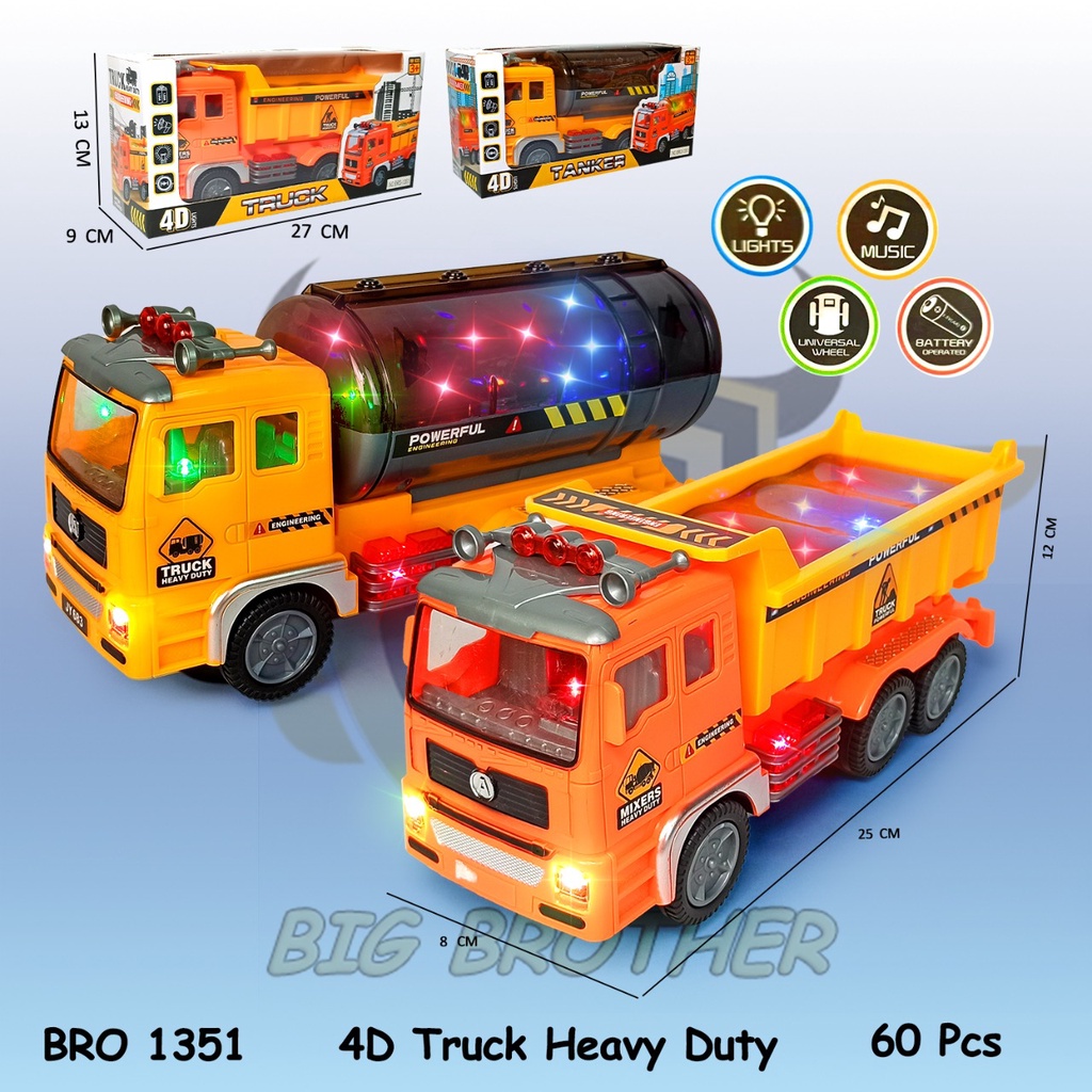 PROMO BRO1351 BRO1140 Mobil Dump Truck Molen Cement Semen Oli Tangki Mainan Mobilan Anak Truck Construction