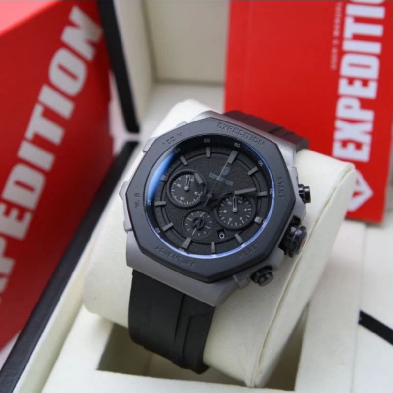 Jam Tangan Expedition E 6816 M / E6816 MC Black Grey Original