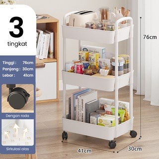 SHENAR HANA TROLLEY 3 LAYER Starlight Rak Roda Dapur Rak Susun Troli Serbaguna Rak Kamar Tidur Dapur Troli MYHOUSEHOLDD168