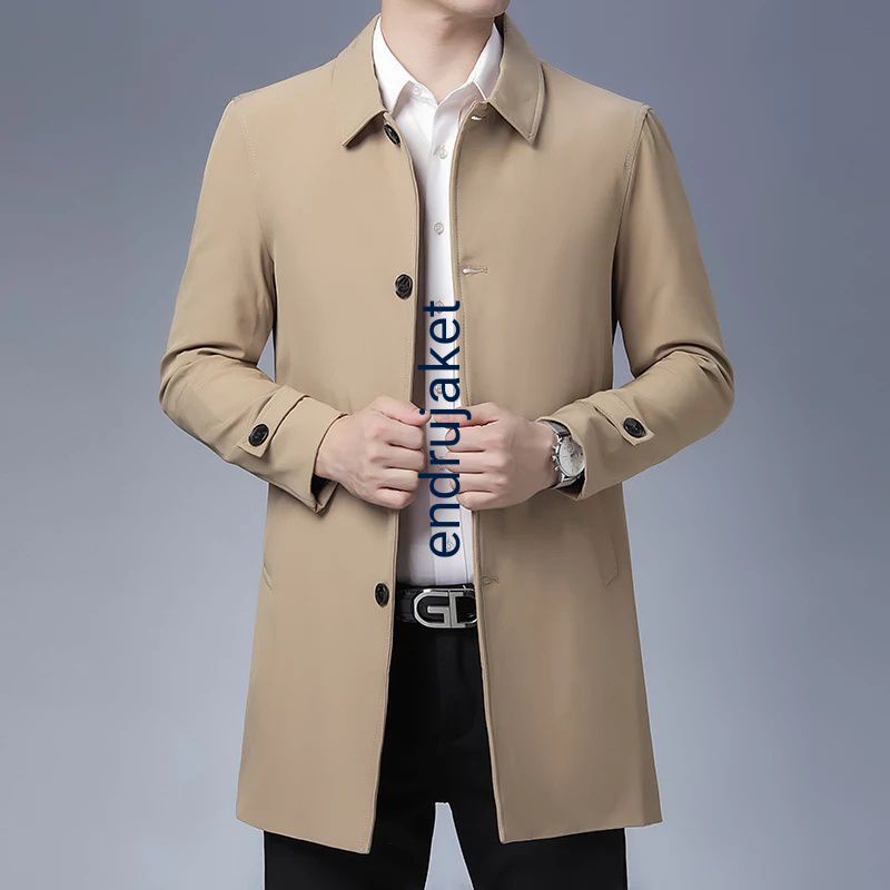 men's coat pria model kancing polos dan kerah daun terbaru