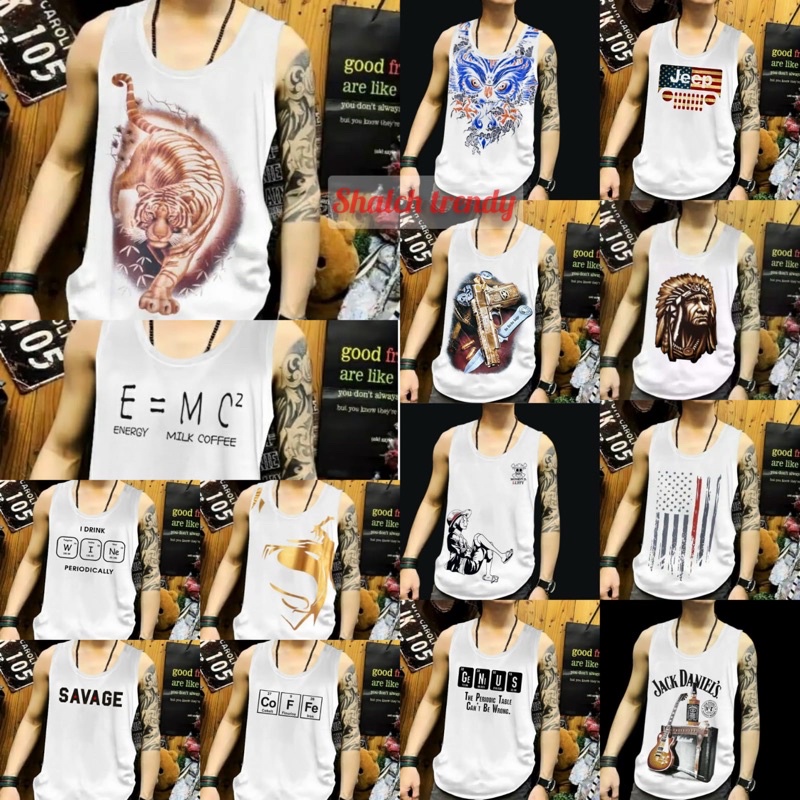 Shalch trendy / Singlet combed putih kaos lekton pria ready Ukuran JUMBO XXL