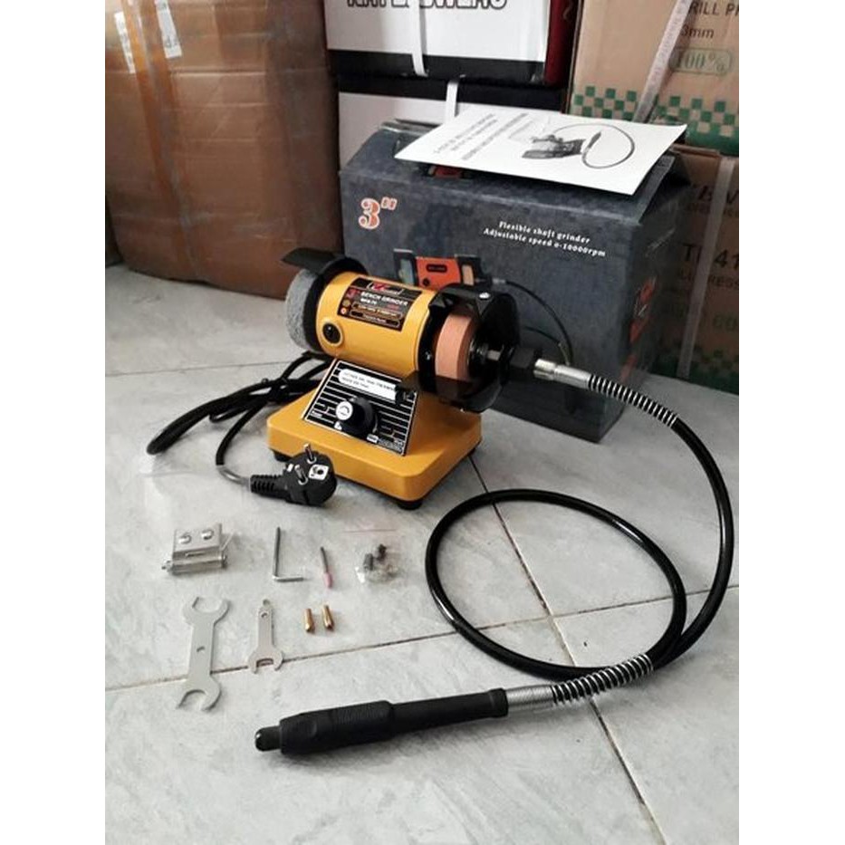 WILLFRED WFG75 mesin gerinda duduk mini fleksibel tuner grinder cun 3inch bench grinder dengan