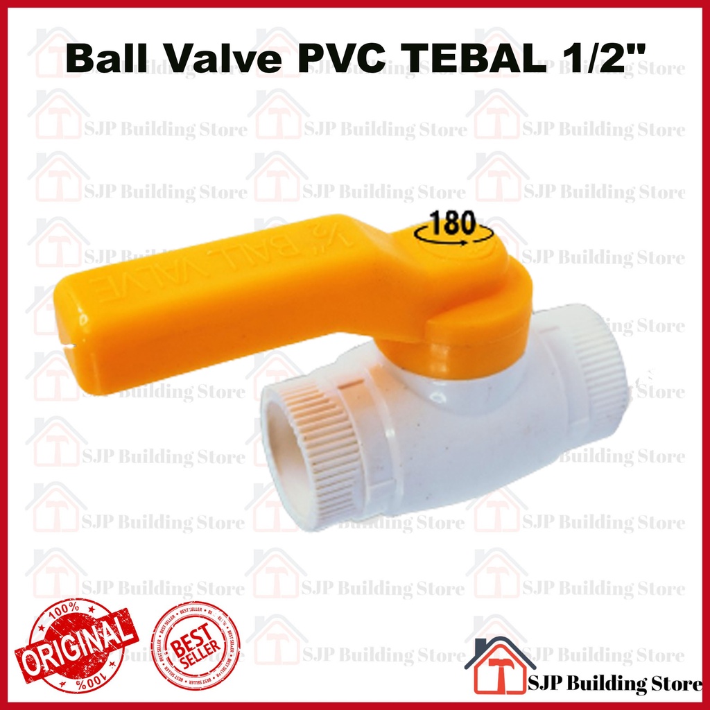 Ball Valve PVC TEBAL 1/2&quot; 3/4&quot; 1&quot; Stop Kran l Keran Pipa | Ball Valve Stop Kran Plastik