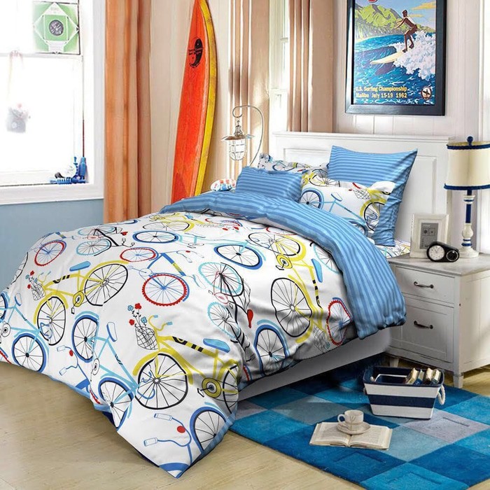 Vhepra Sprei Katun Motif Bicycle