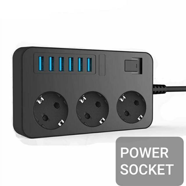 Power Socket 6 USB dan 3 Socket