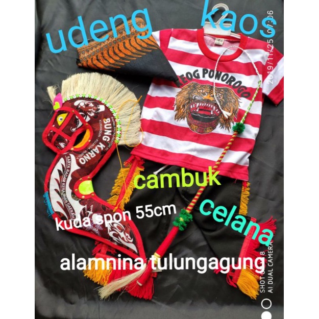 setelan kaos reog Ponorogo udeng kuda lumping spon cambuk