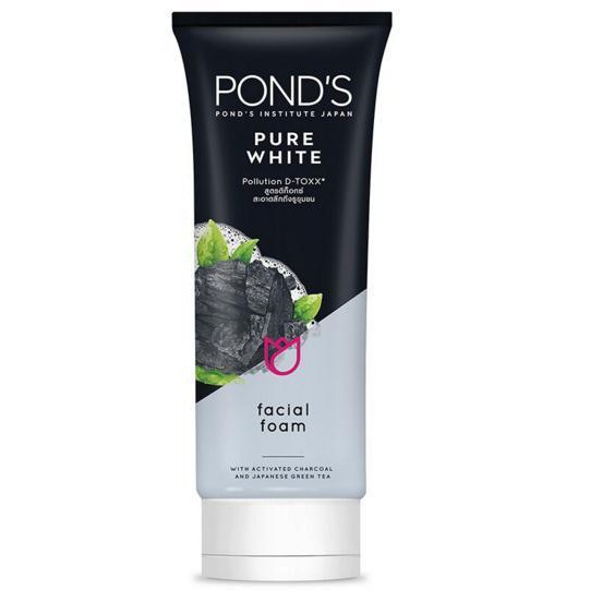 PONDS FACIAL FOAM PURE WHITE 100 GR {hitam}