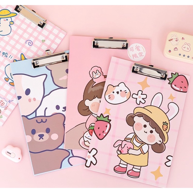 KENSHO Clipboard Papan Jalan Ujian Karakter Motif Lucu A4 Import