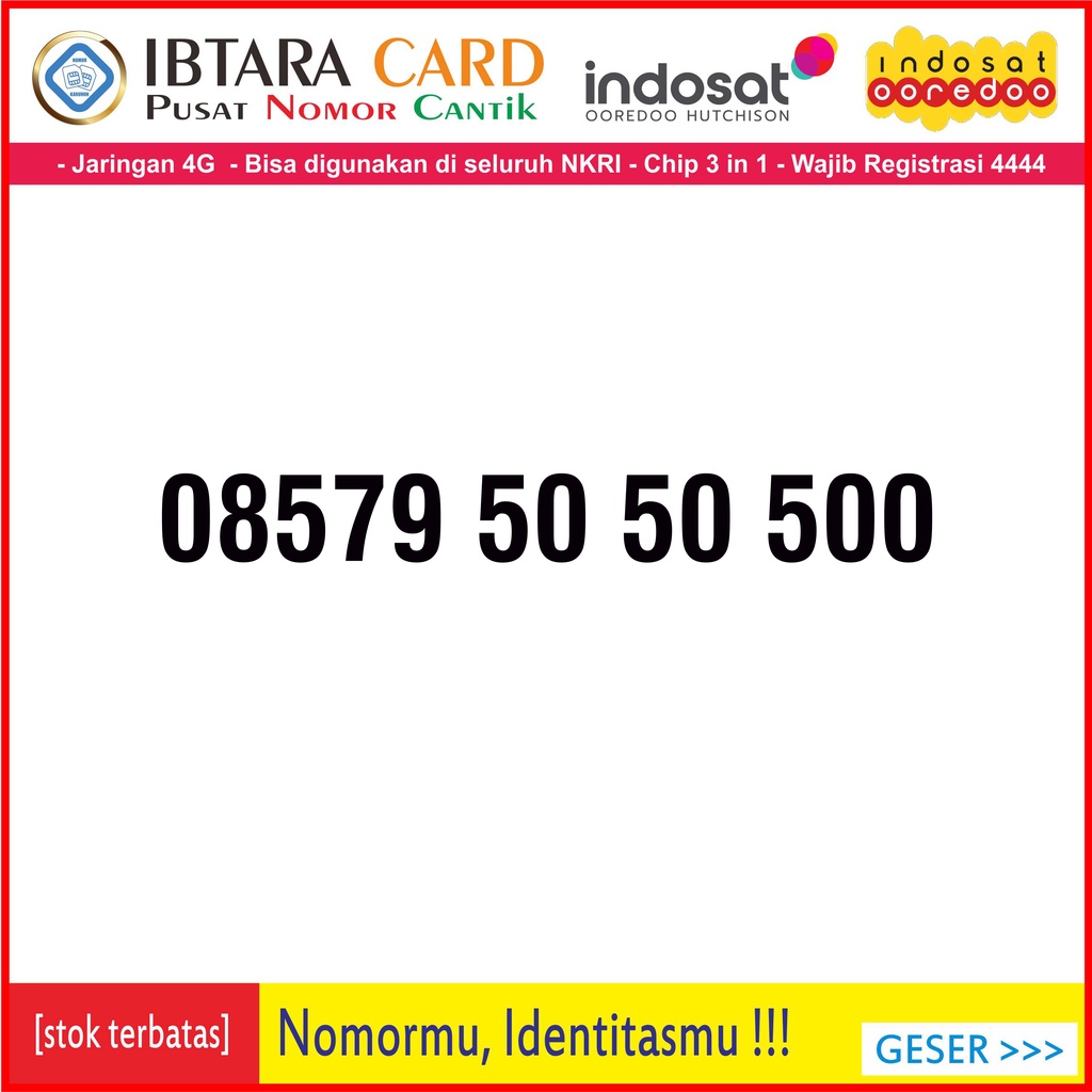 Nomor Cantik Kartu Perdana Indosat  Nomor Cantik Im3 Seri 5050 500 KODE I-500
