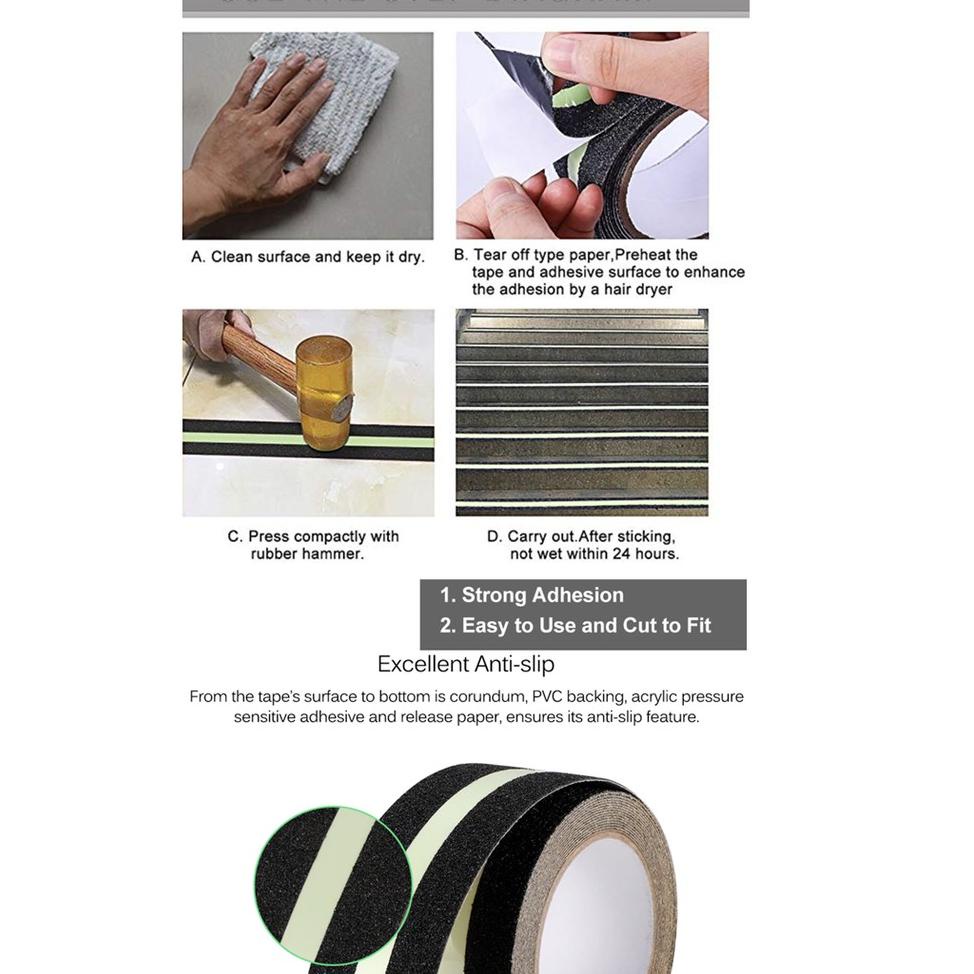 

[PRODUK HNMRP] Lakban Fosfor lantai Anti slip Tangga Glow in the dark Safety Walk SBP