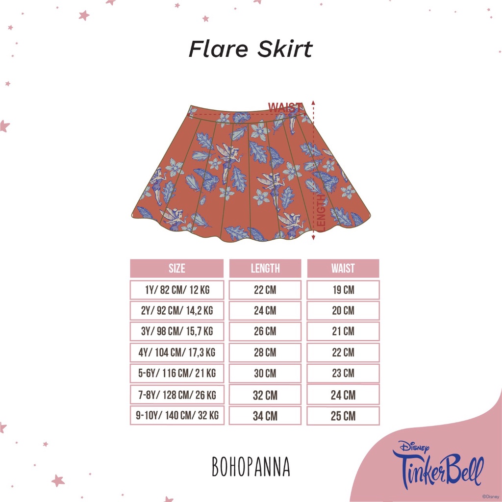 BOHOPANNA FLARE SKIRT DISNEY / ROK FLARE ROK LIPAT MOTIF DISNEY / ROK ANAK