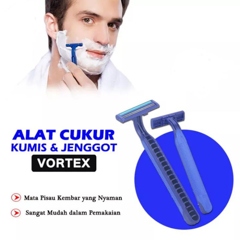 Alat Cukur Kumis dan Jenggot Biru 2 Mata Pisau / Cukuran / Alat Cukur Bulu Kemaluan