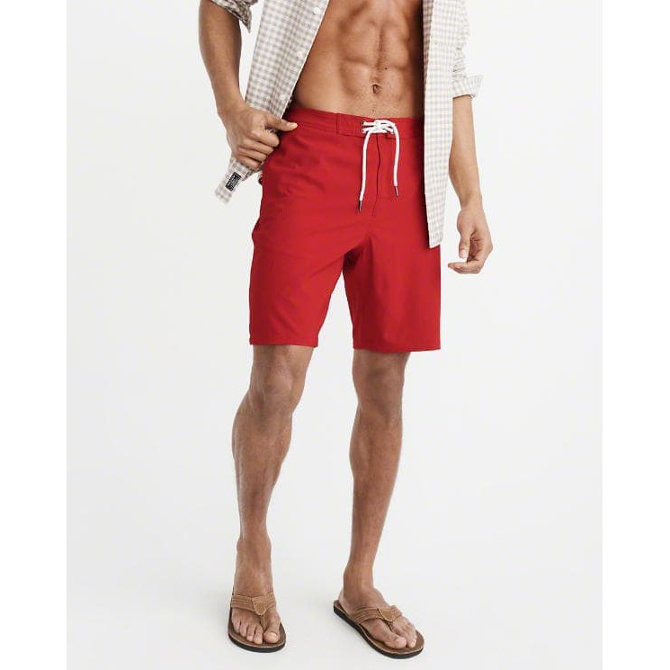 Celana Renang Abercrombie & Fitch Classic Boardshorts Red Original