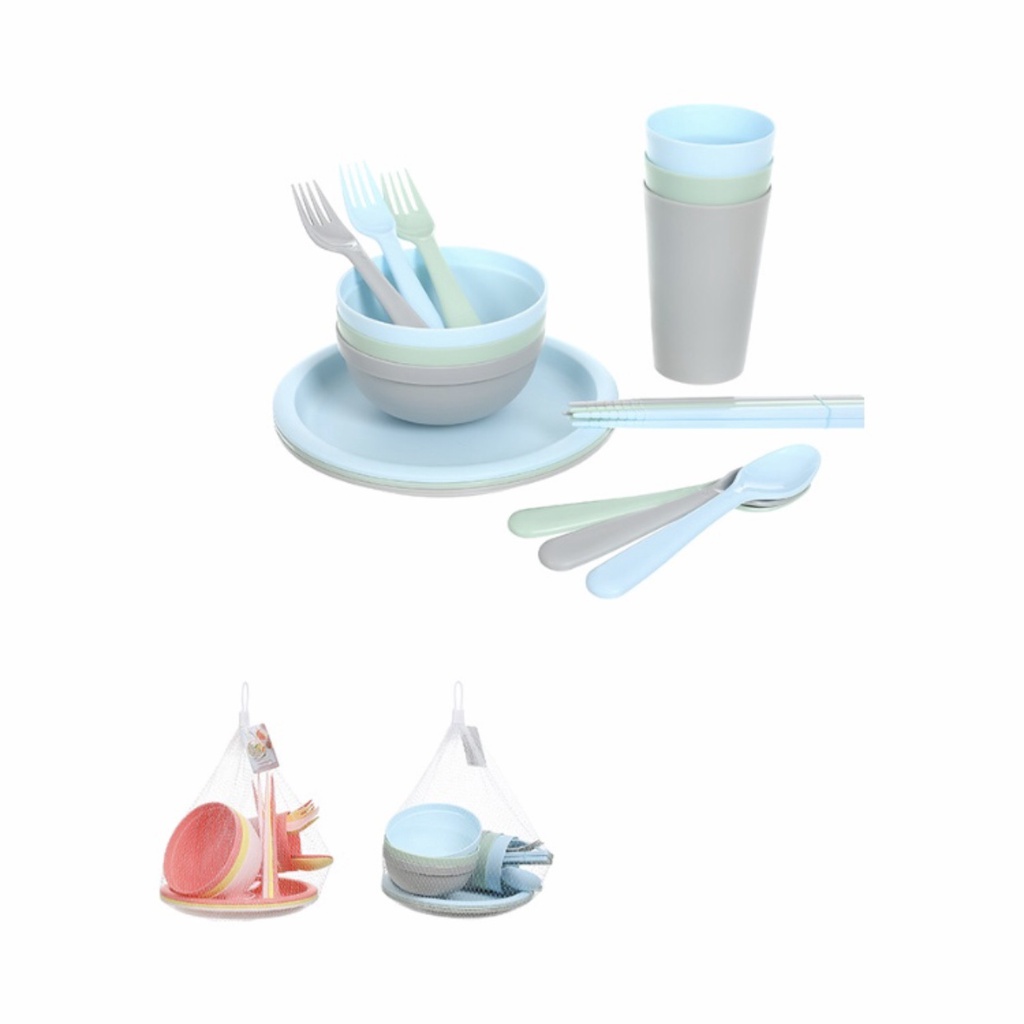 MINISO CUTLERY KIT PERLENGKAPAN MAKAN SET MINISO ORIGINAL ISI 18pcs