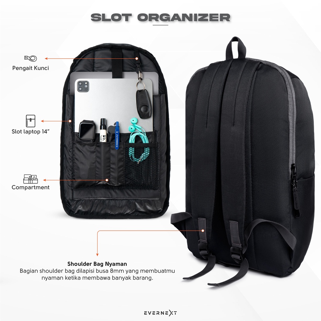 Tas  Punggung Laptop DENVER Ransel 13&quot; Macbook Cordura Tas Kerja Kuliah Kantor Kampus Jalan Mini Ransel