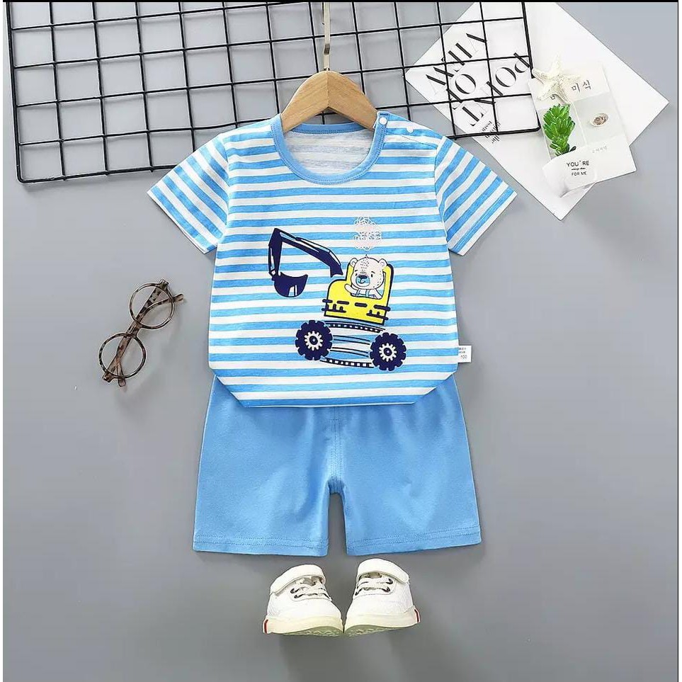 setelan pendek bayi 0-3 TAHUN  / baju bayi import baju anak baju bayi lucu stelan bayi baju santai bayi