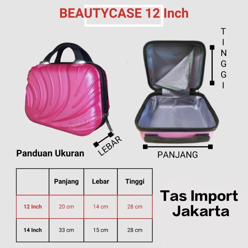 koper beautycase 12 inch / koper beautycase 14 inch hardcase polo geneva, original